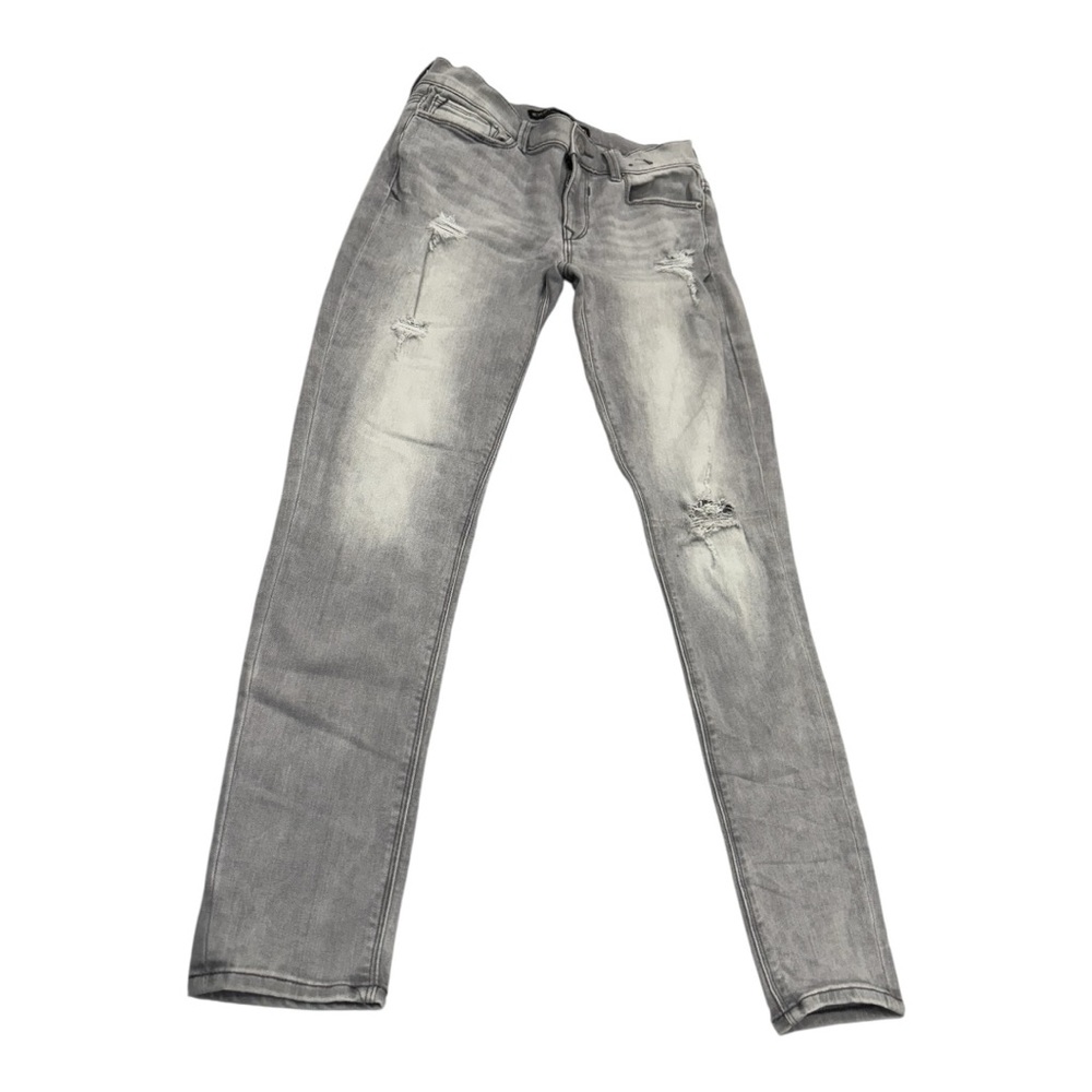 Express Size 6R Gray Distressed Jegging Jeans